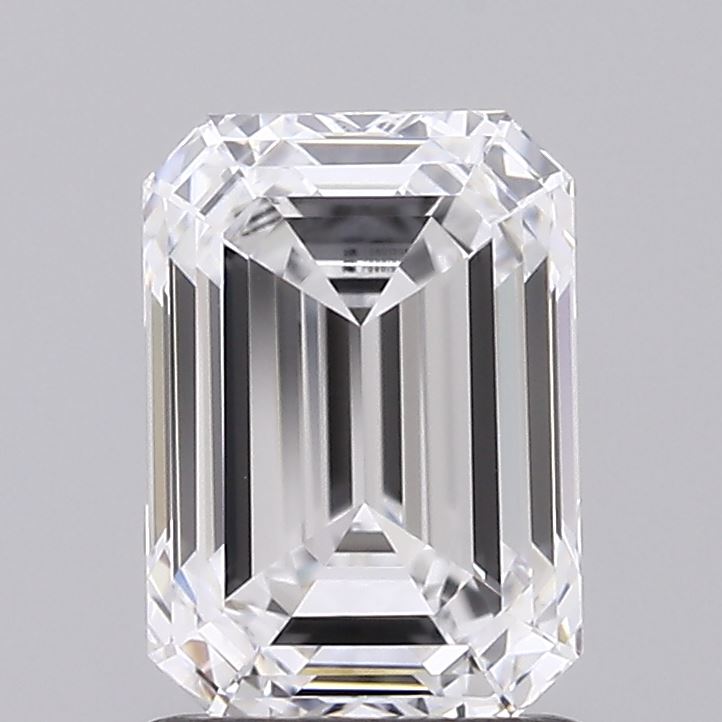 1.55 Carat Emerald Shaped, Ideal Cut, E Color, VVS2 Clarity, IGI Certified Lab Grown Diamond