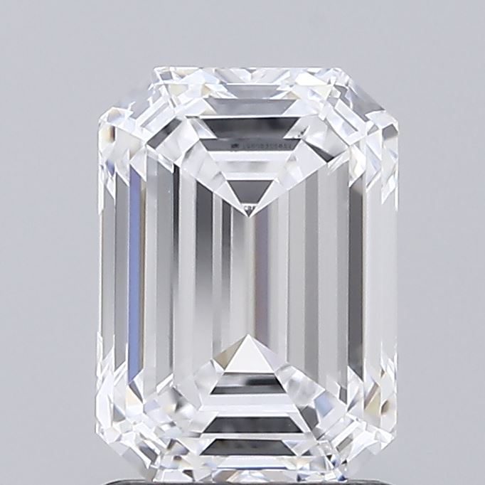 1.47 Carat Emerald Shaped, Ideal Cut, D Color, VVS1 Clarity, IGI Certified Lab Grown Diamond