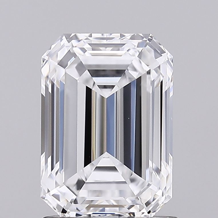 1.59 Carat Emerald Shaped, Ideal Cut, D Color, VVS1 Clarity, IGI Certified Lab Grown Diamond