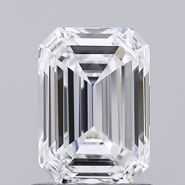 1.08 Carat Emerald Shaped, Ideal Cut, D Color, VVS2 Clarity, IGI Certified Lab Grown Diamond
