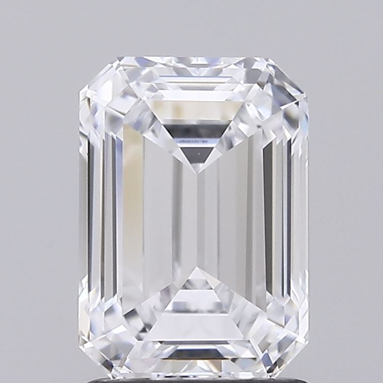 1.63 Carat Emerald Shaped, Ideal Cut, D Color, VVS2 Clarity, IGI Certified Lab Grown Diamond