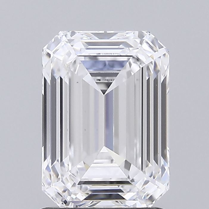 1.51 Carat Emerald Shaped, Ideal Cut, D Color, VVS2 Clarity, IGI Certified Lab Grown Diamond