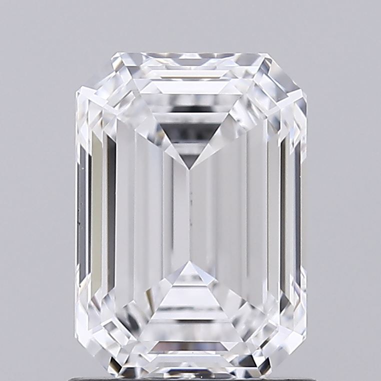 1.51 Carat Emerald Shaped, Ideal Cut, D Color, VVS2 Clarity, IGI Certified Lab Grown Diamond