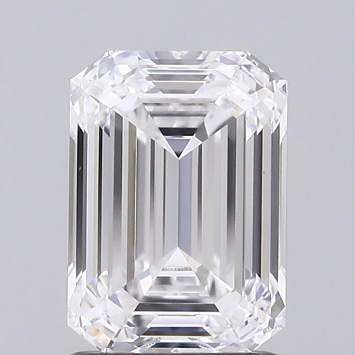 1.52 Carat Emerald Shaped, Ideal Cut, D Color, VS1 Clarity, IGI Certified Lab Grown Diamond