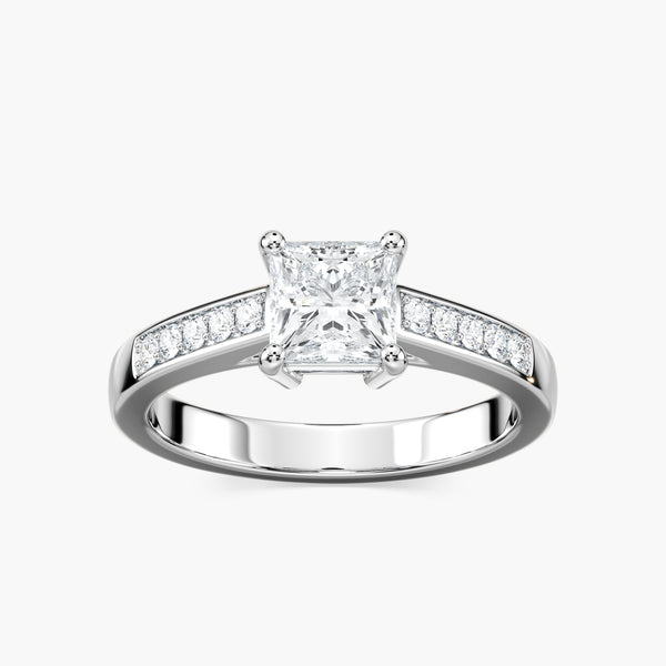 Ashley Lab Grown Diamond Channel Side Stone Engagement Ring