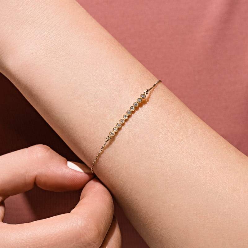 Shine Bright with Our 10 Stone Diamond Bar Bracelet | MiaDonna
