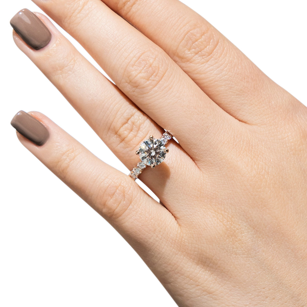 Moissanite - 10 Stone Accented Engagement Ring