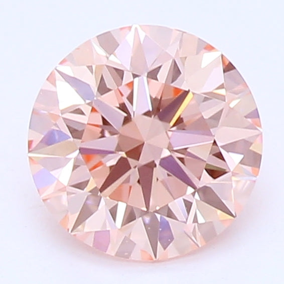 0.60 Carat Round Cut Orangy Pink Lab Created Diamond