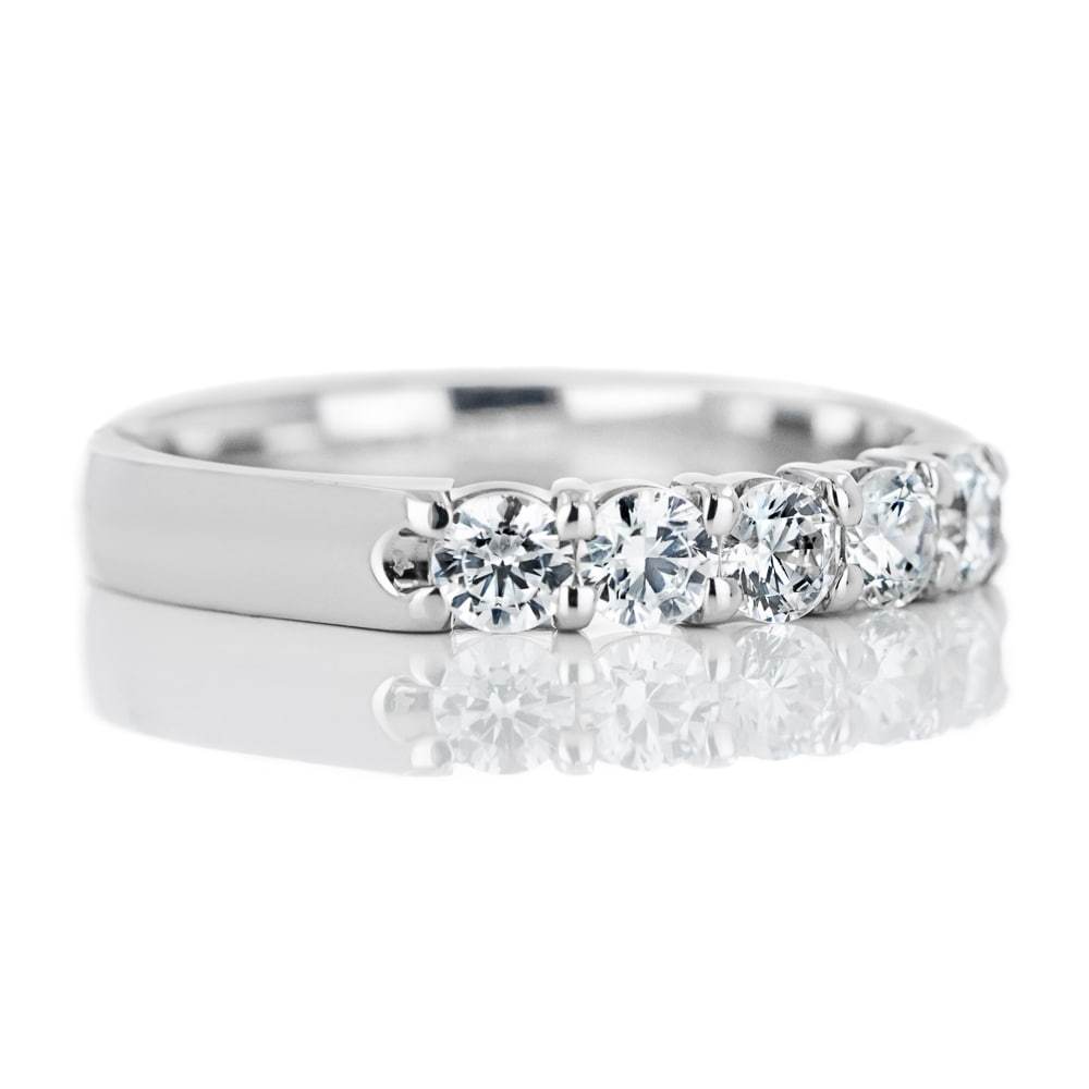 Shown with 5 Round Cut Lab Grown Diamonds in 14k White Gold