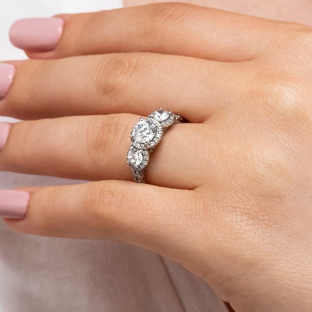 Modern 3 Stone Engagement Ring - McKenzie & Smiley Jewelers | Clarksville TN