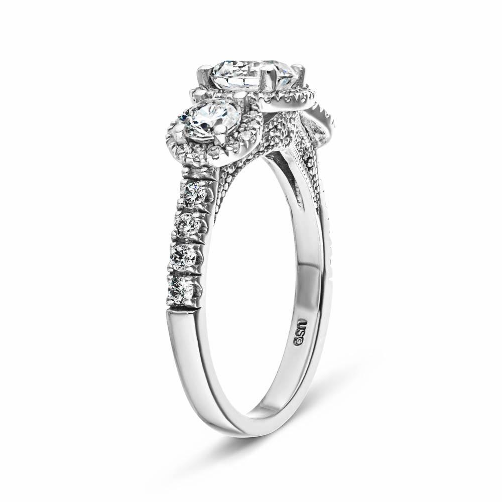 Shown with Round Cut Lab Grown Diamonds in 14k White Gold
