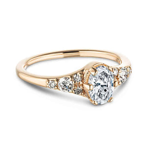  antique style 1.0ct Oval cut Lab-Grown Diamond in recycled 14K rose gold with recycled accenting stones