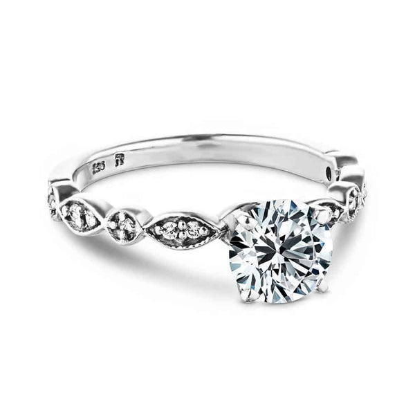 78ctw Vintage Style Round Halo Diamond Engagement Ring