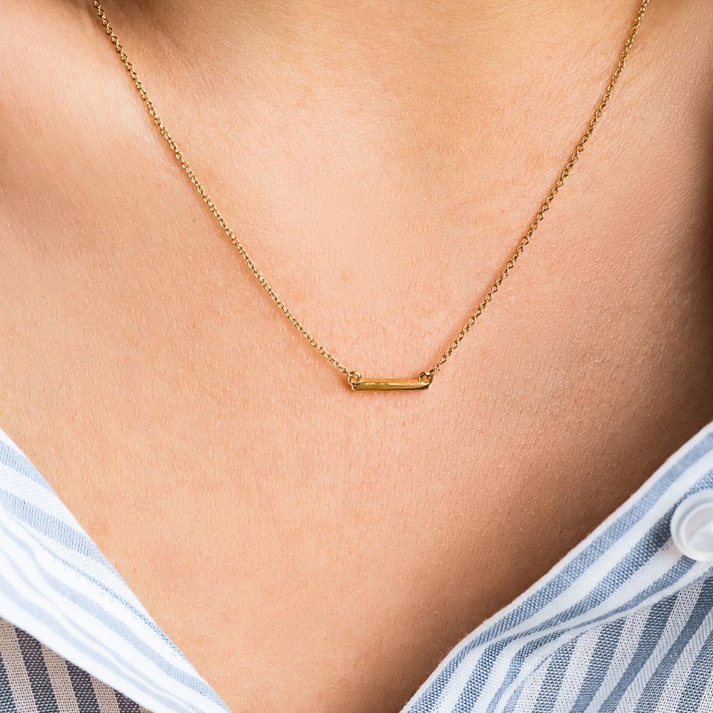 Bar Necklace in 14K yellow gold | recycled gold bar necklace