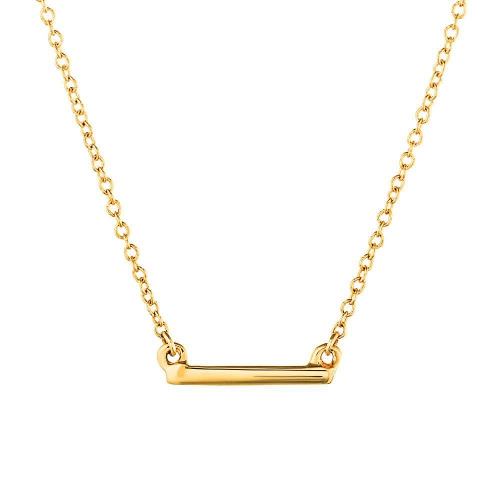 Bar Necklace in 14K yellow gold | recycled gold bar necklace