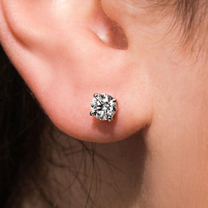  basket earrings lab grown diamonds 14K white gold