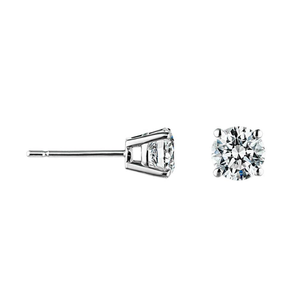 Lab-Grown Diamond Basket Stud Earrings in your choice of recycled 14K yellow, rose, or white gold 