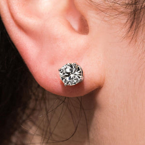  basket earrings lab grown diamonds recycled 14K white gold