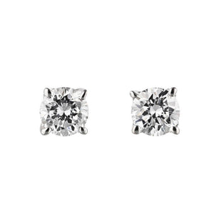  Basket Stud Earrings with 1ct lab grown diamonds in 14K white gold