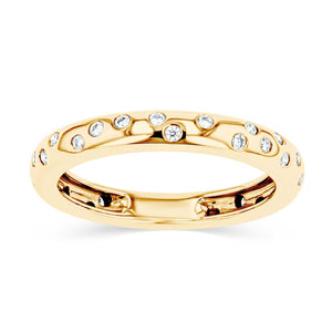 scattered eternity lab grown diamond band in 14k yellow gold metal