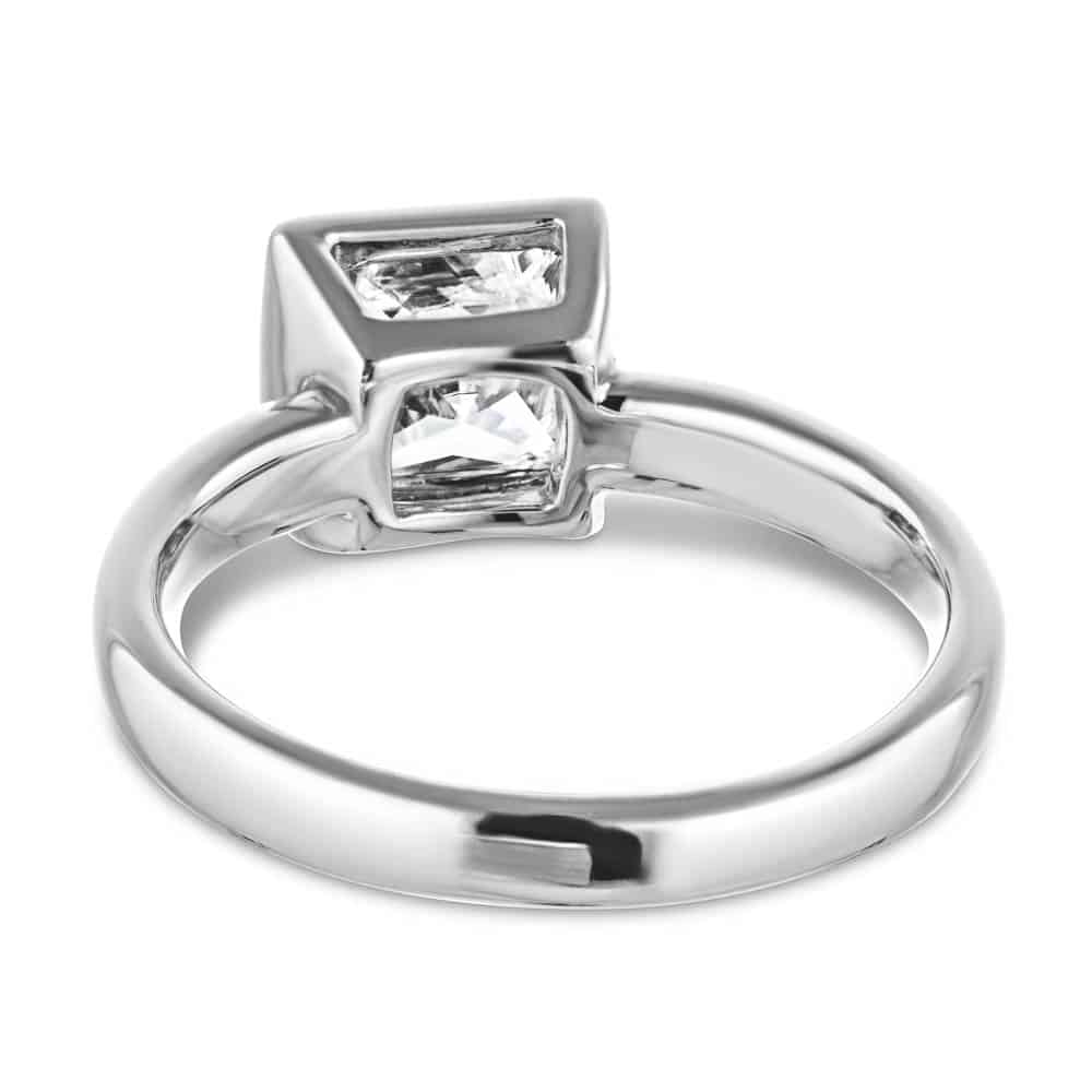 Shown with 1.5ct Princess Cut Lab Grown Diamond in 14k White Gold