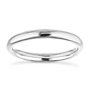  plain wedding band in recycled 14k white gold