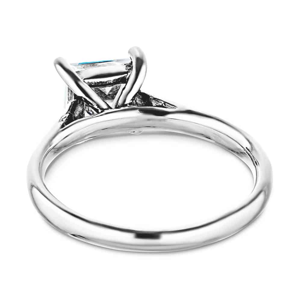 Shown with a 1.0ct Princess cut Lab-Grown Diamond in recycled 14K white gold with matching band| wedding set 1.0ct Princess cut Lab-Grown Diamond in recycled 14K white gold
