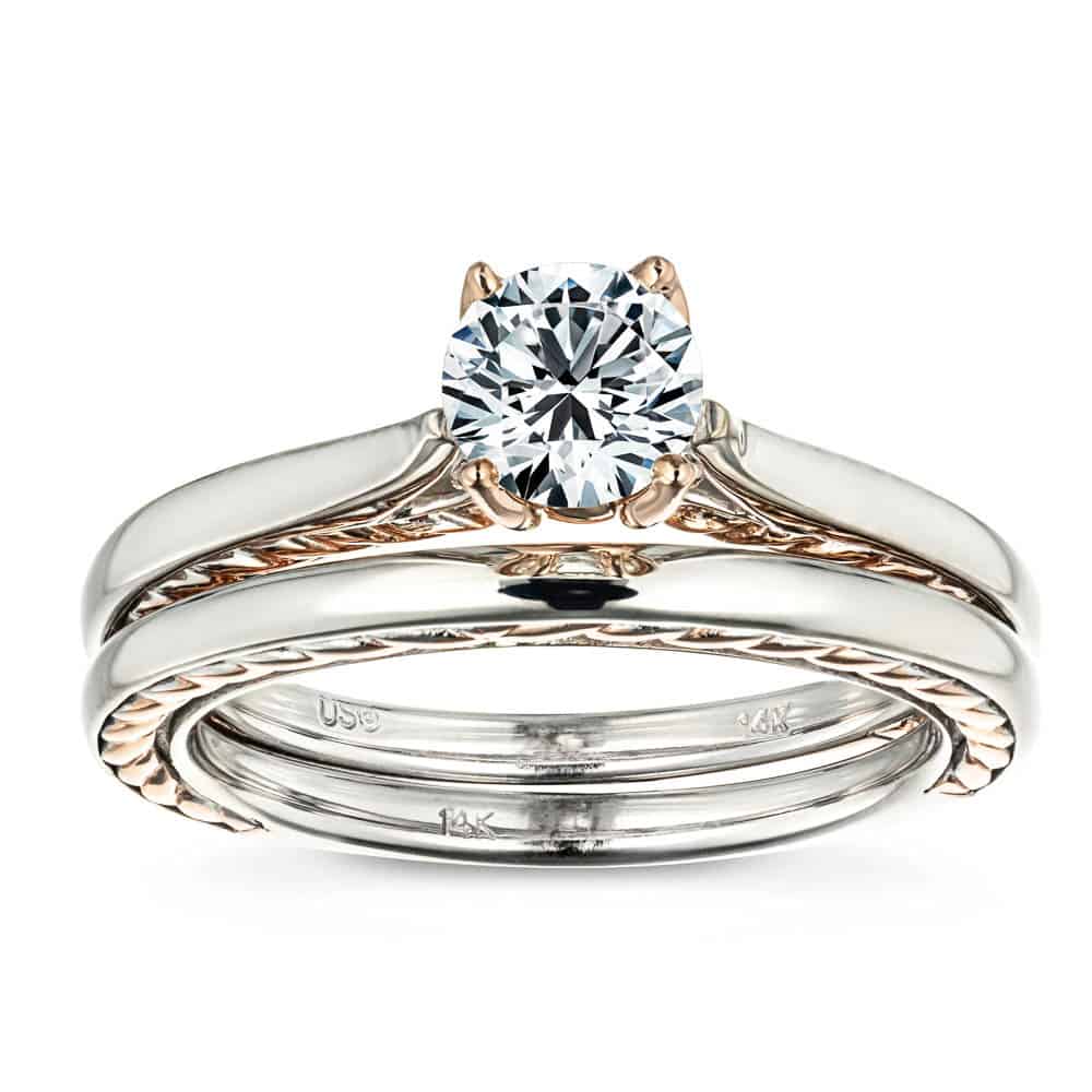 Two tone diamond band ring Clearance