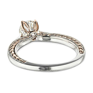  two tone engagement ring 1.0ct Round cut Lab-Grown Diamond in recycled 14K white gold and 14K rose gold
