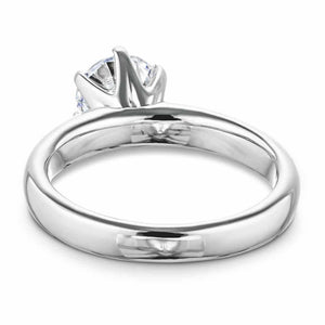 Classic solitaire engagement ring with 6 prong head set 1.5ct round cut lab grown diamond in 14k white gold shown from back