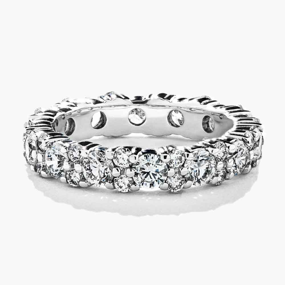 Lab-Grown Diamond eternity band in recycled 14K white gold, set with 2.0ctw Lab Grown Diamonds| Lab-Grown Diamond eternity band in recycled 14K white gold