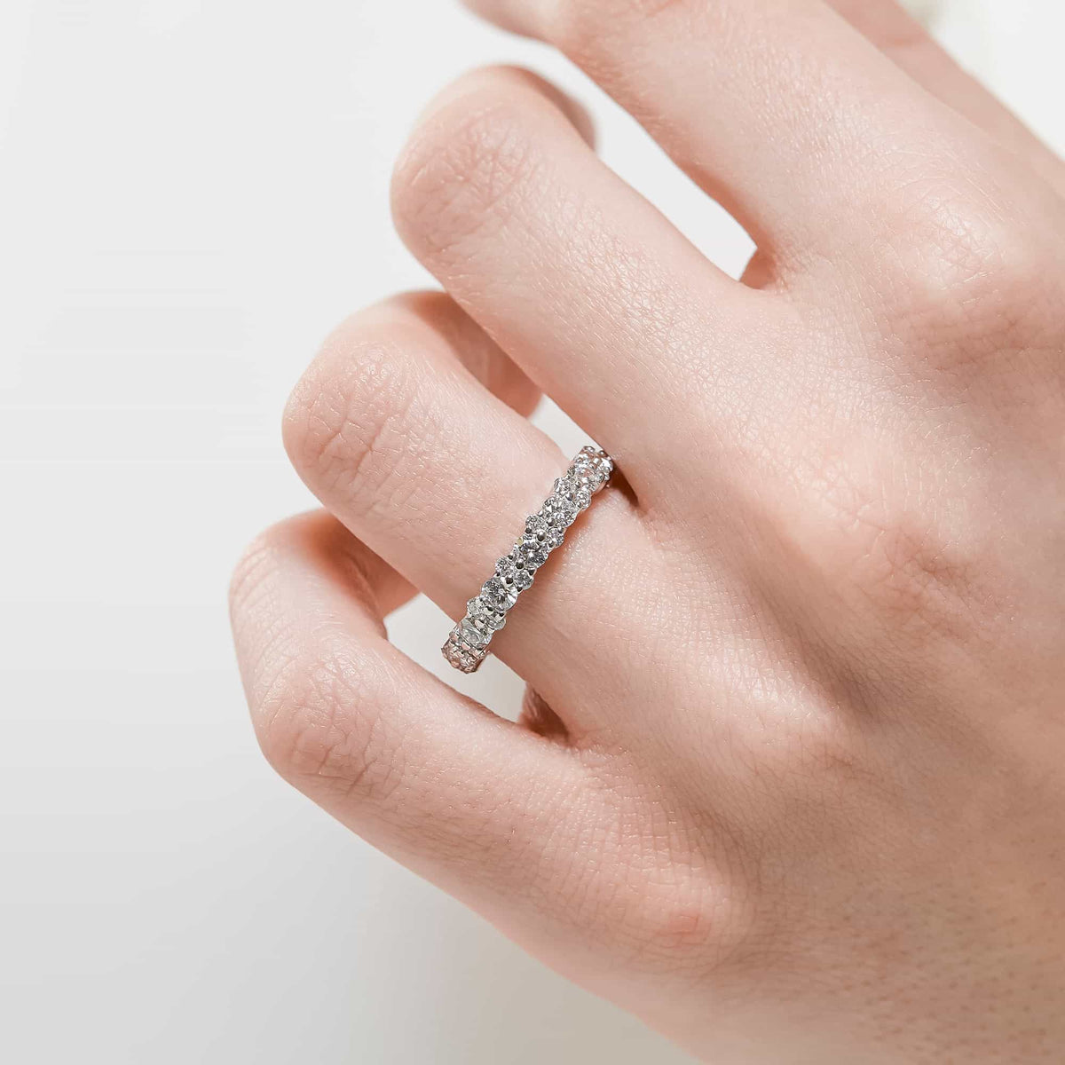 Lab-Grown Diamond eternity band in recycled 14K white gold, set with 2.0ctw Lab Grown Diamonds