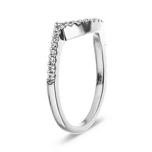  Crescendo curved diamond accented wedding band recycled 14K white gold Crescendo Engagement ring