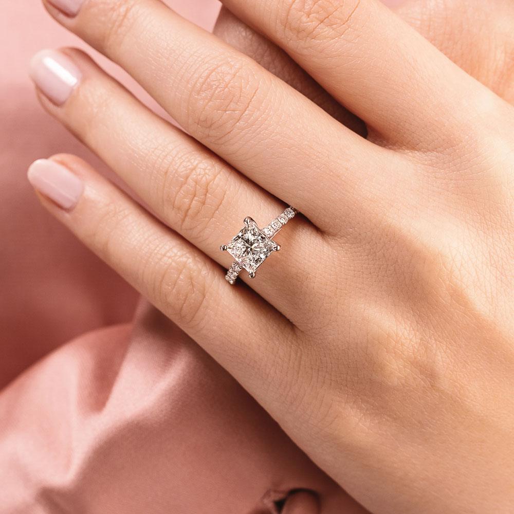 Platinum Shared Prong Engagement Ring Setting – Long's Jewelers