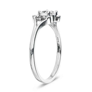 Sea turtle engagement ring with 1ct oval cut lab grown diamond in 14k white gold shown from side