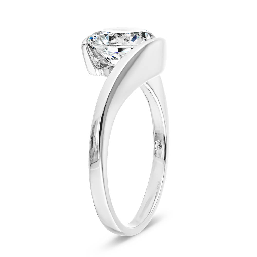 2CT Tension Bezel Engagement Ring