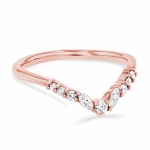 lab grown diamond beautiful accented contour wedding band in 14k rose gold metal