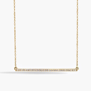  accented diamond bar necklace gold