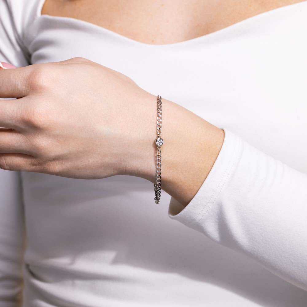 Whisper Chain Bracelet in Grey Diamond – Amáli Jewelry