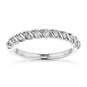  diamond accented wedding band in recycled 14k white gold