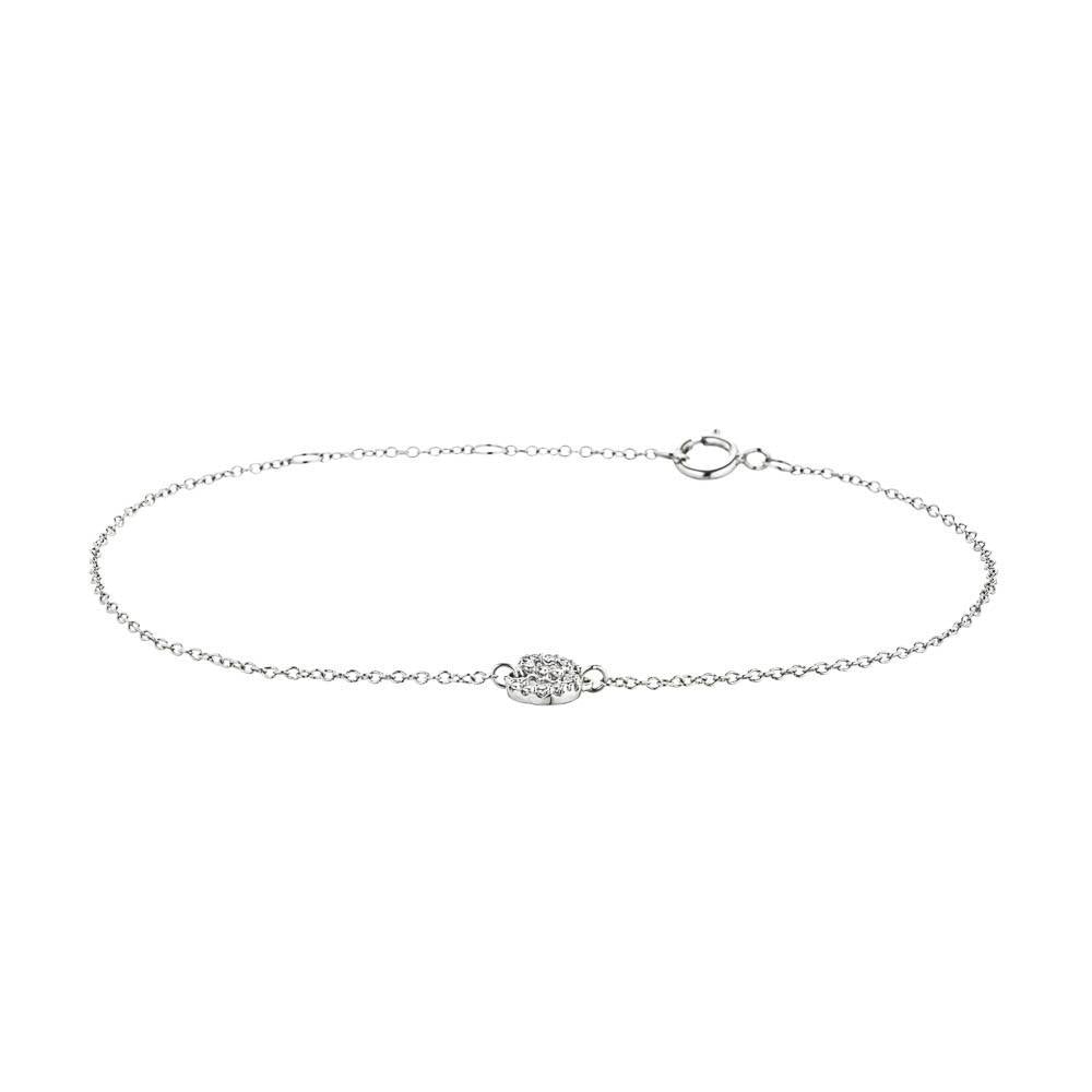 Diamond Initial Bracelet shown with &quot;S&quot; in 14K white gold 