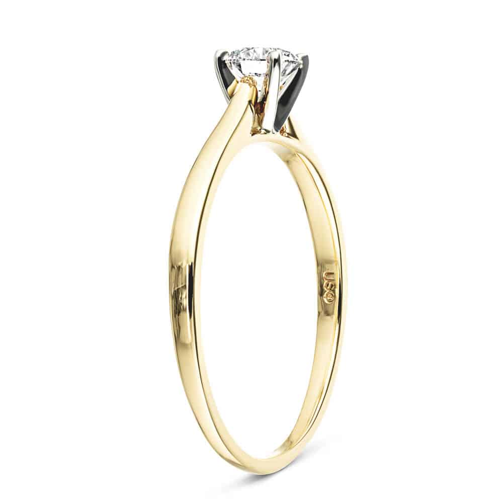 Shown here with a 0.50ct round shape lab-created diamond in yellow gold 