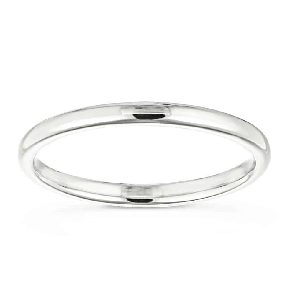 Plain wedding band in recycled 14K white gold 