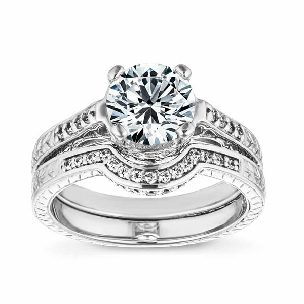 Amore Vintage Wedding Ring Set - Timeless Elegance | MiaDonna