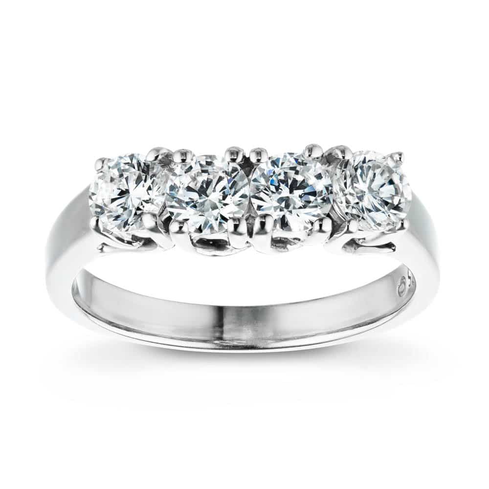 Ellise Wedding Band shown with 1.0ctw Lab-Grown Diamonds in recycled 14K white gold 