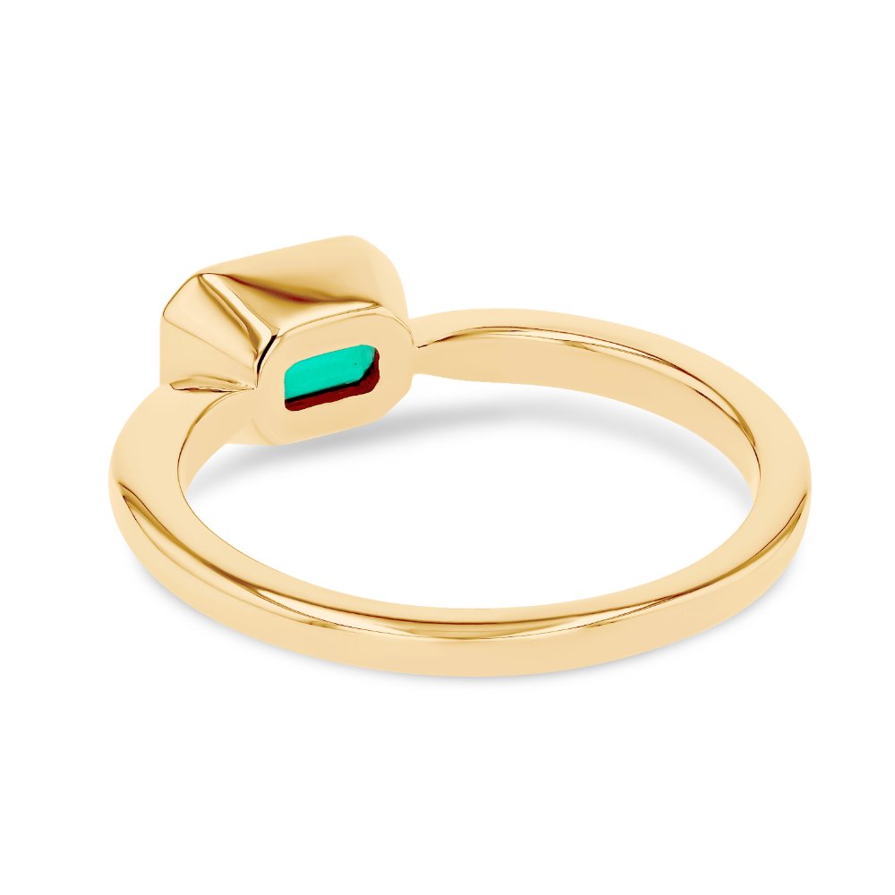 Bezel Set Emerald Pinky Ring