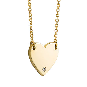 Engravable Heart Necklace - 14K Yellow Gold (RTS)