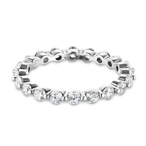 Flux diamond eternity band with 1ct recycled accenting diamonds in 14k white gold
