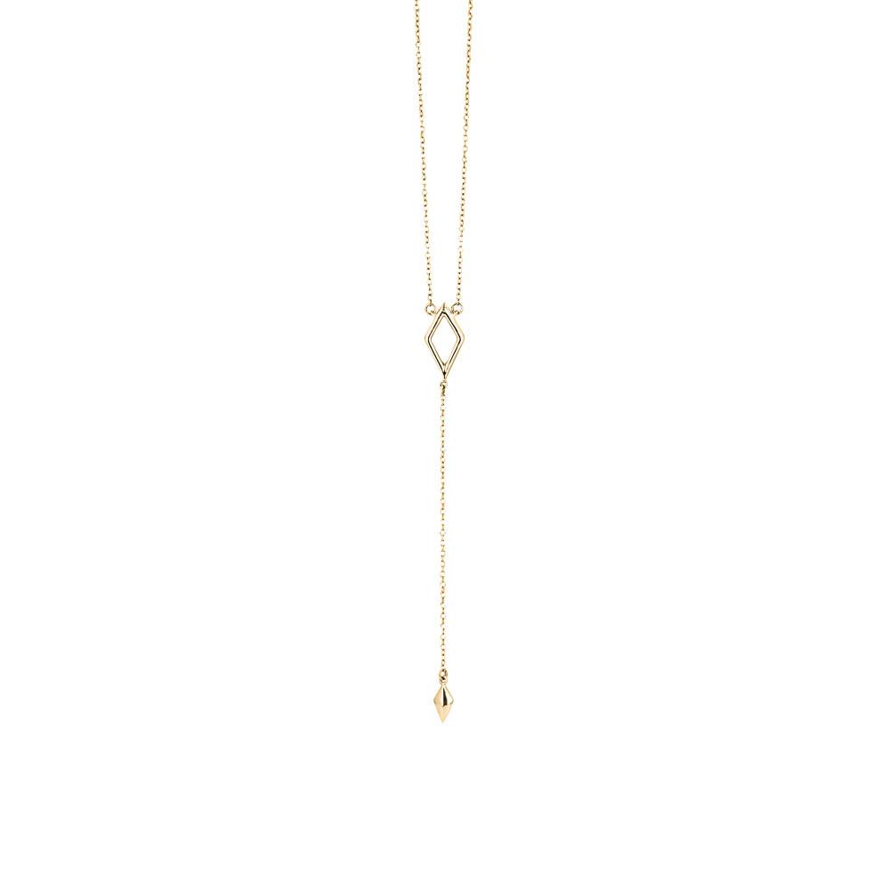Geometric Y Necklace in 14K yellow gold | geometric y necklace pendant triangle pendant gold