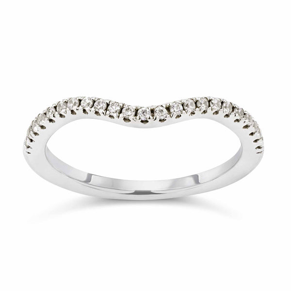 Glisan 1/6 ctw Round Lab Grown Diamond Pave Curved Band
